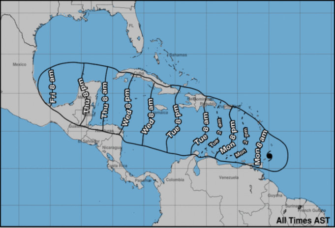 Beryl, el poderoso y extremadamente peligroso huracán de categoría 4 se acerca a islas de Barlovento