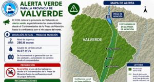Emiten alerta verde para la provincia Valverde y prohíben uso de balnearios por caudal de presa